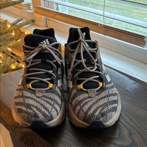 Mens black and tan Adidas sneakers size 12